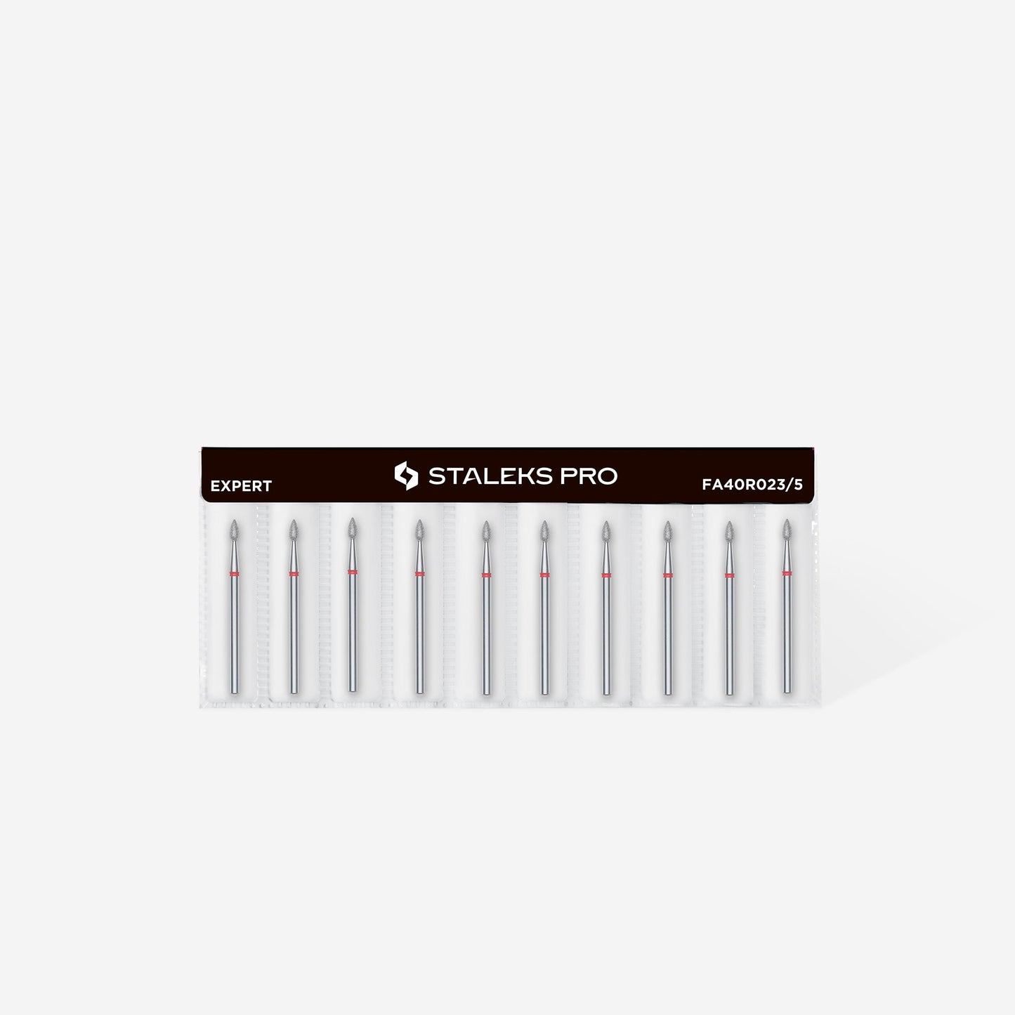 Staleks Fresa diamantada en forma de gota roja EXPERT diámetro 2,3 mm parte de trabajo 5 mm