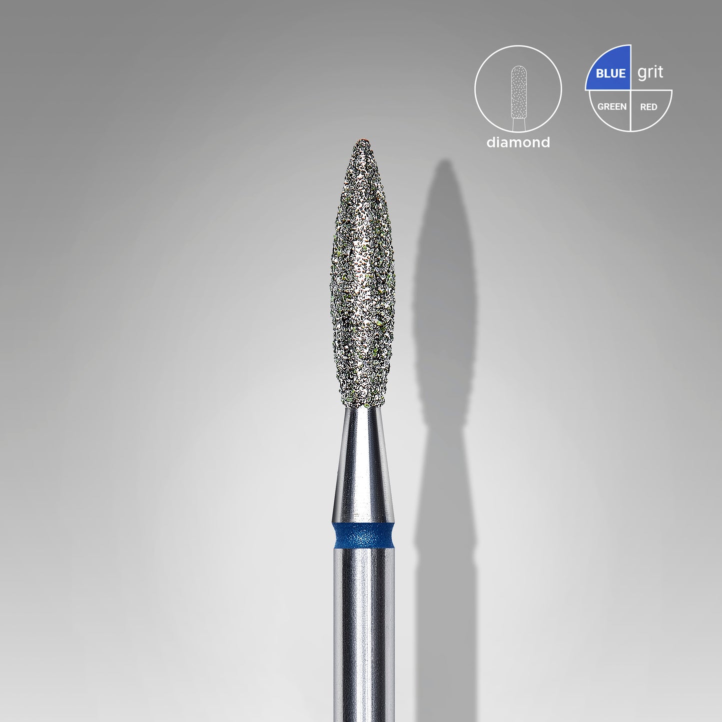 Staleks Fresa diamantada para piel "llama" azul EXPERT diámetro 2,3 mm/ parte útil 10 mm (divisible por 10)