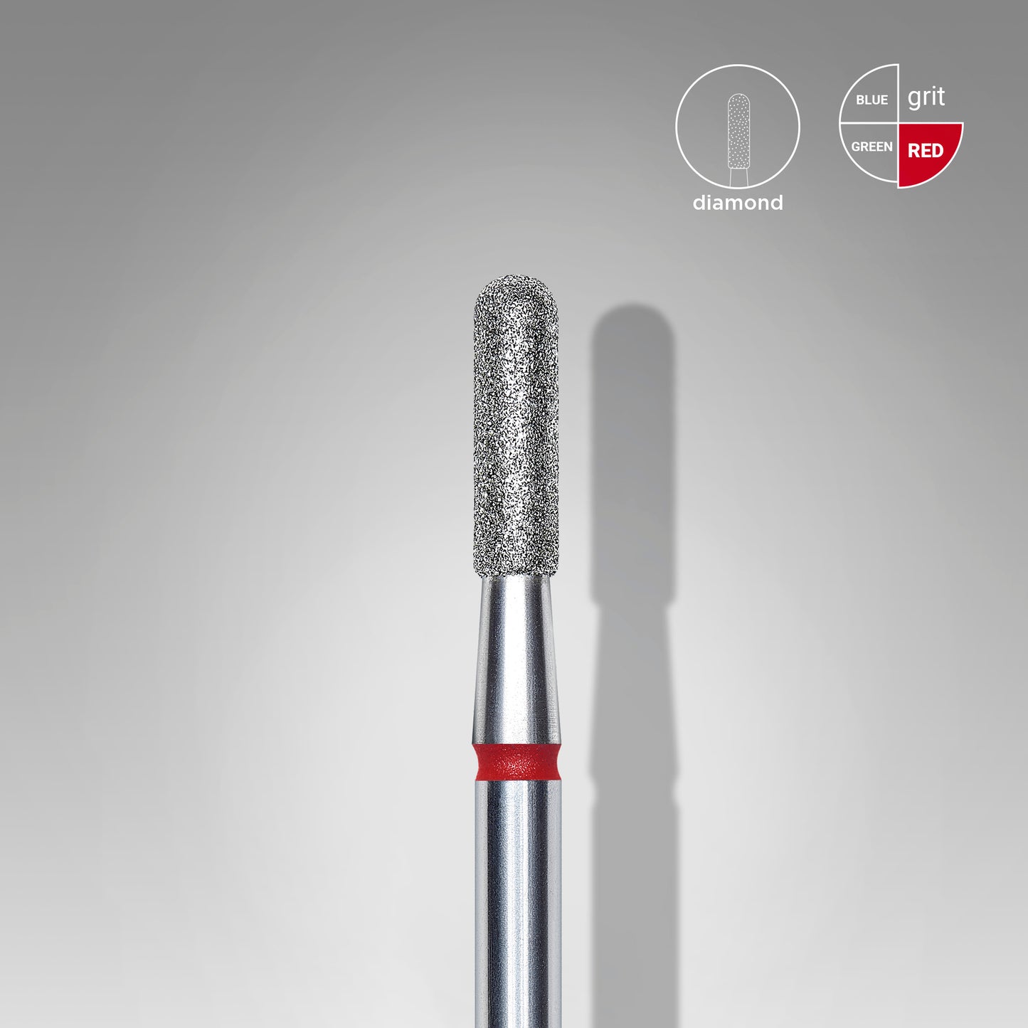 Staleks Fresa diamantada para piel "cilindro" redondeado rojo EXPERT diámetro 2,3 mm/ parte útil 8 mm (divisible por 10)