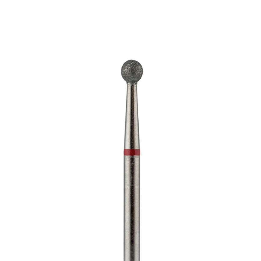 Fresa de diamante Vladmiva esférica roja de 1,0 mm, con banda roja de abrasividad suave