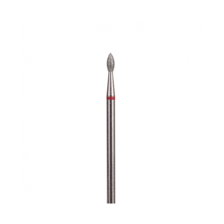 Fresa de diamante Vladmiva oliva roja de 2,1 mm, con banda roja de abrasividad suave