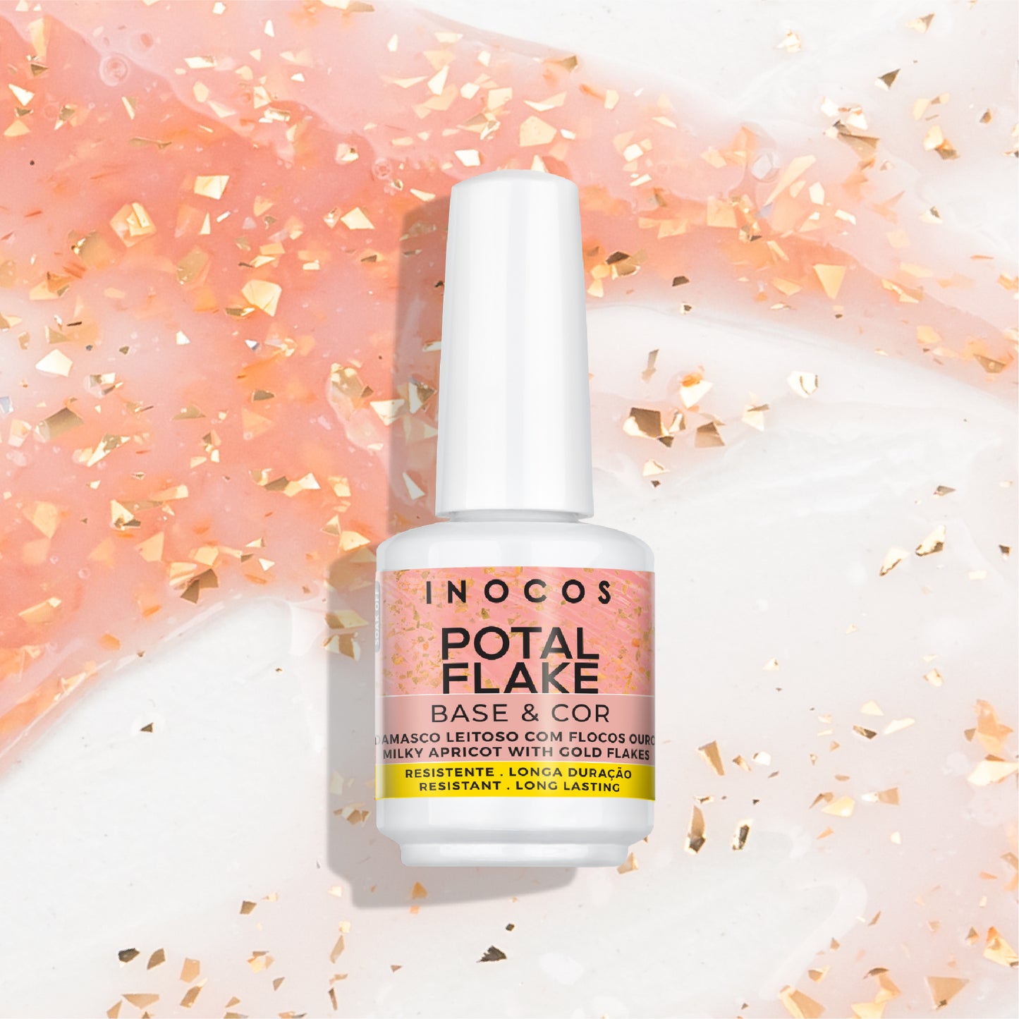 Inocos V. Gel Base Potal Damasco Lechoso Flocos Ouro, 15ml