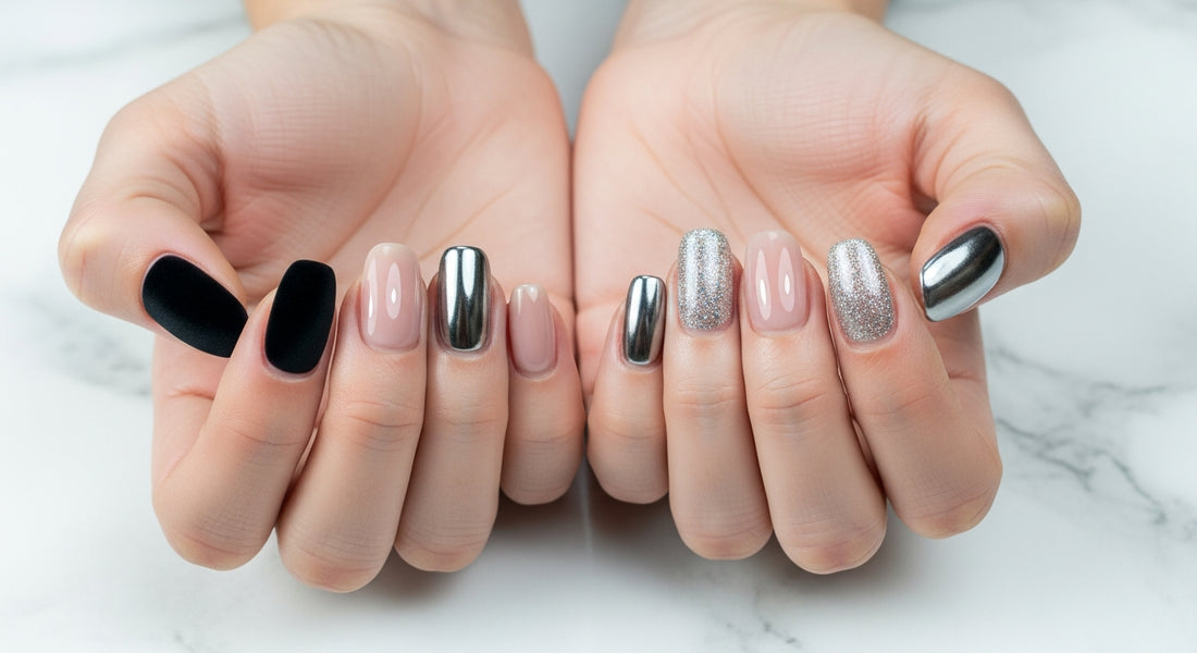 Los 7 acabados de uñas mas buscados 2026: mate brillo cromo y glitter en manicura profesional