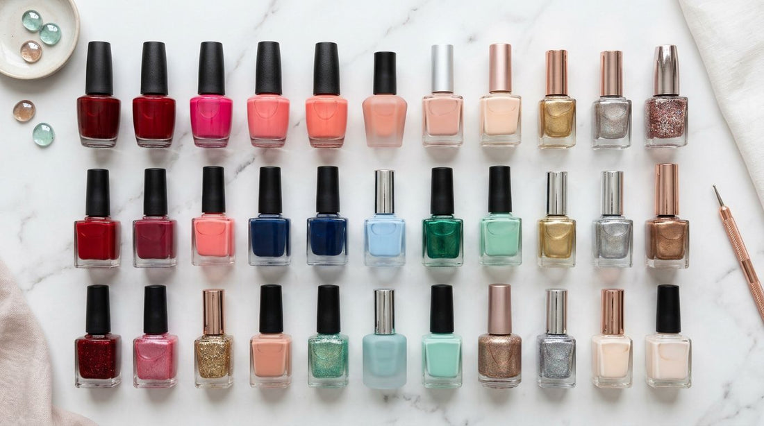 Colección de esmaltes profesionales para uñas: gama completa de productos para salón de manicura
