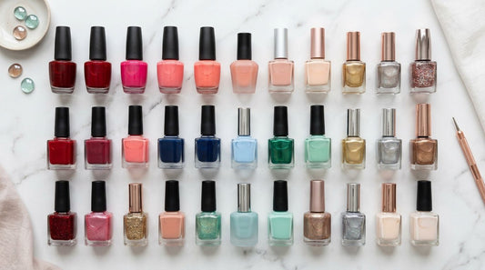 Colección de esmaltes profesionales para uñas: gama completa de productos para salón de manicura