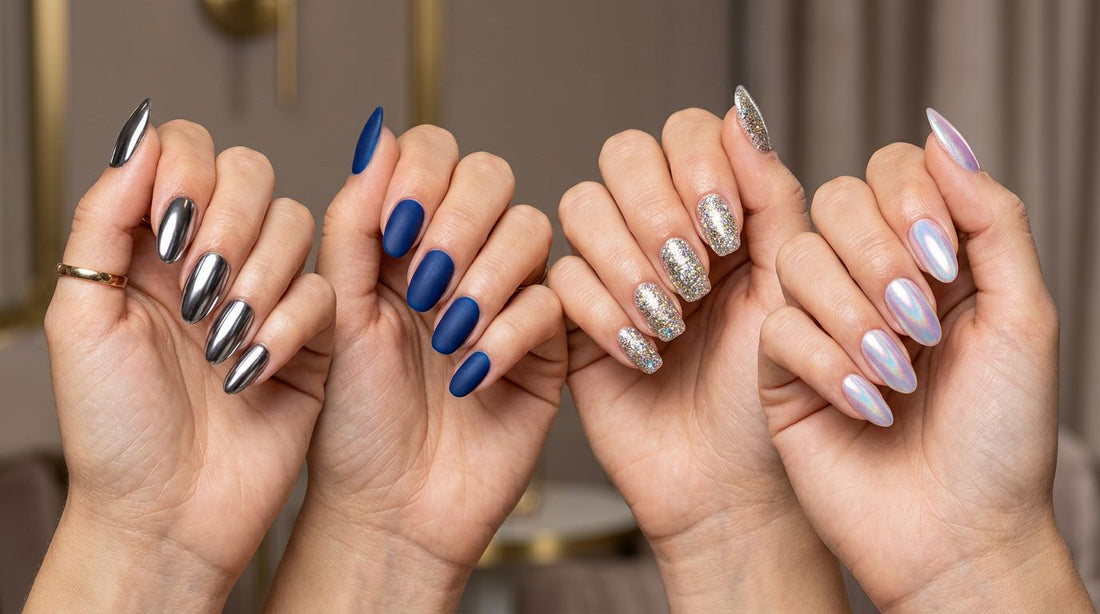 Top coats efecto especial: acabados espejo, mate, glitter y aurora en manicura profesional