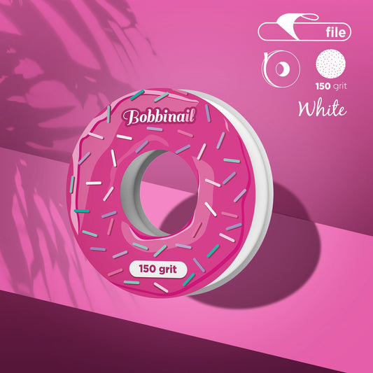 Bloque de recambio adhesivo Staleks Expert grano 150 con forma de donut y abrasivo blanco