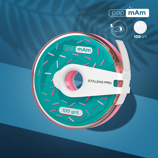 Staleks Bobina de plástico Donut con cinta de lima desechable papmAm funda EXPERT grano 100