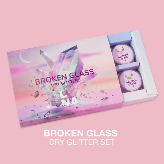 Luna Moon set of dry glitters for nails «Broken Glass» 6 pcs Set of 6 pcs
