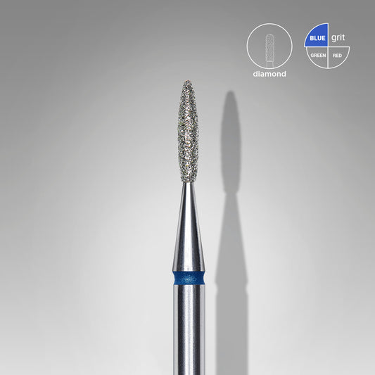 Staleks Fresa diamantada para piel "llama" azul EXPERT diámetro 1,6 mm/ parte útil 8 mm (divisible por 10)