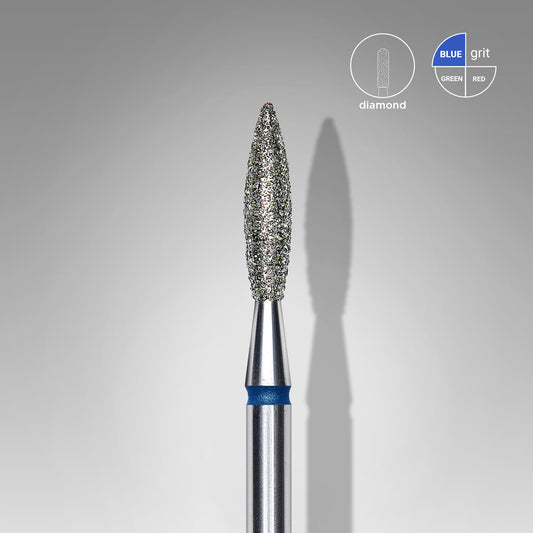 Staleks Fresa diamantada para piel "llama" azul EXPERT diámetro 2,3 mm/ parte útil 10 mm (divisible por 10)
