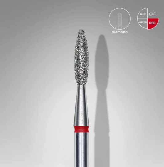 Staleks Fresa diamantada «Llama» roja EXPERT diámetro 2,1 mm parte de trabajo 8 mm - Staleks - imagen del producto