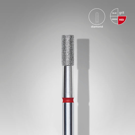 Staleks Fresa diamantada para piel "cilindro"  roja EXPERT diámetro 2,5 mm/ parte útil 6 mm (divisible por 10)