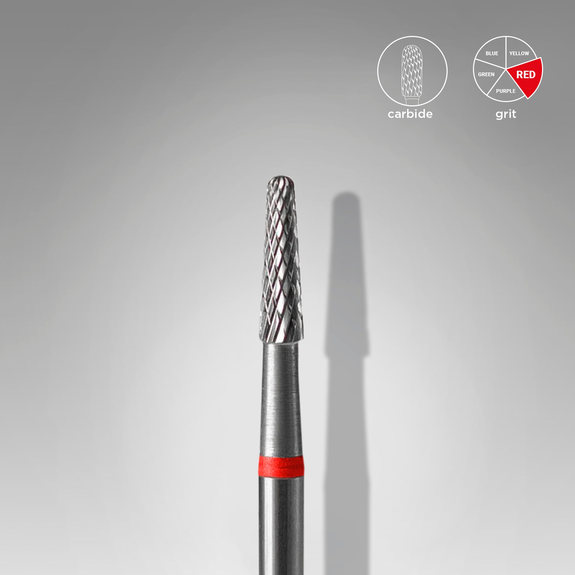 Staleks Fresa de carburo para uñas "cono" rojo EXPERT diámetro 2,3 mm / parte útil 8 mm