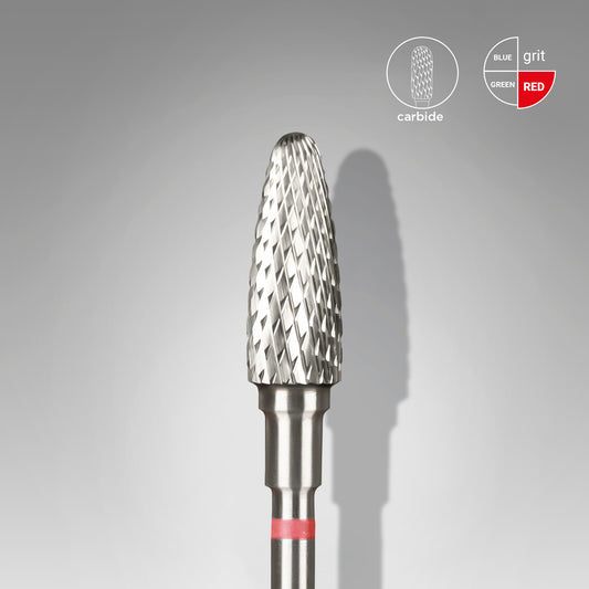 Staleks Fresa de carburo para uñas "maíz" roja EXPERT diámetro 5 mm/ parte útil 13 mm