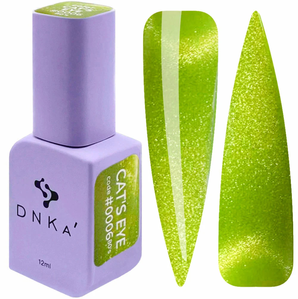 DNKA COLOR GEL POLISH CAT`S EYE, 12 ml #0006 80`s