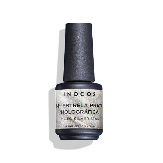 Inocos Esmalte Gel Maria Estrela Prata Holog, 15ml Gp131