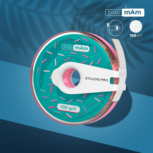 Staleks Bobina de plástico Donut con cinta de lima desechable papmAm funda EXPERT grano 100
