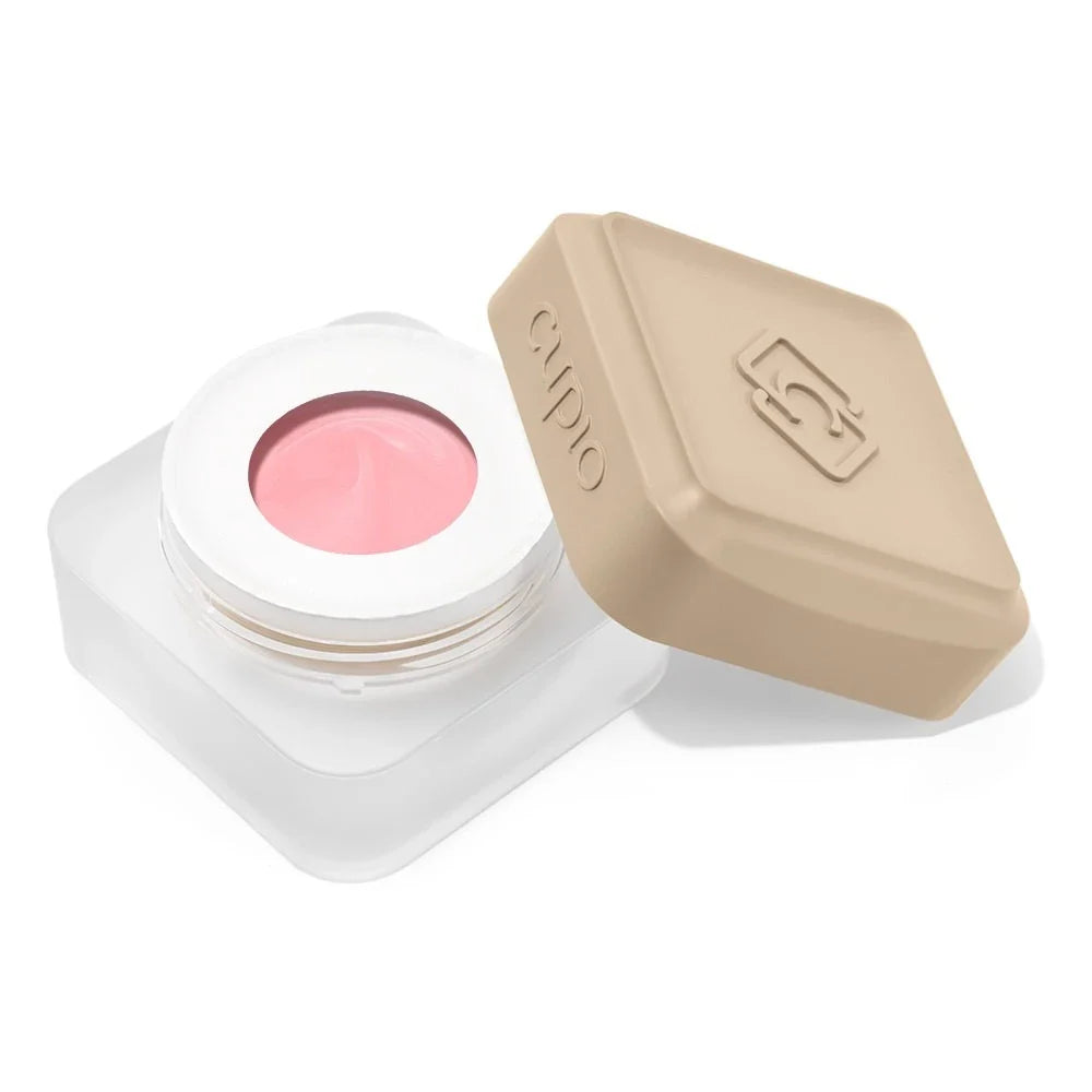 Tarro abierto del Builder Gel Cupio Make-Up Bubble Gum de 15 ml en rosa chicle claro