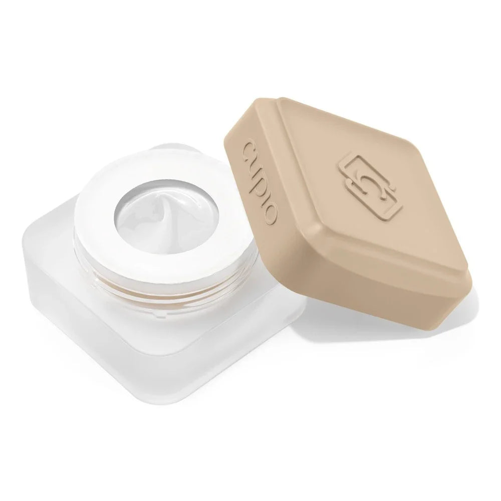 Tarro abierto del Builder Gel Cupio Make-Up Fiber Milky White de 15 ml en blanco lechoso
