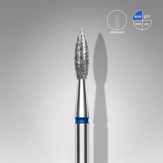 Staleks Fresa diamantada «Llama aguda» azul EXPERT diámetro 2,3 mm parte de trabajo 8 mm