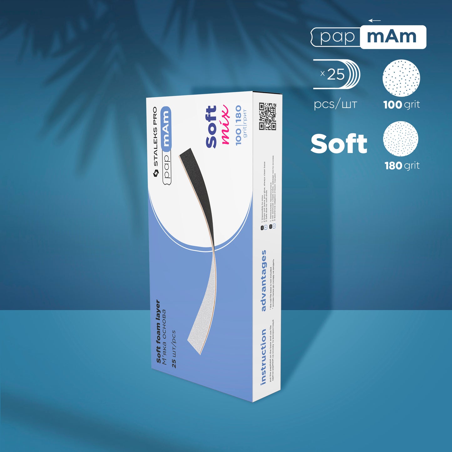 Staleks Desechables papmAm fundas (base blanda) para la lima recta Mix EXPERT 20 grano 100/180 (25 uds.)