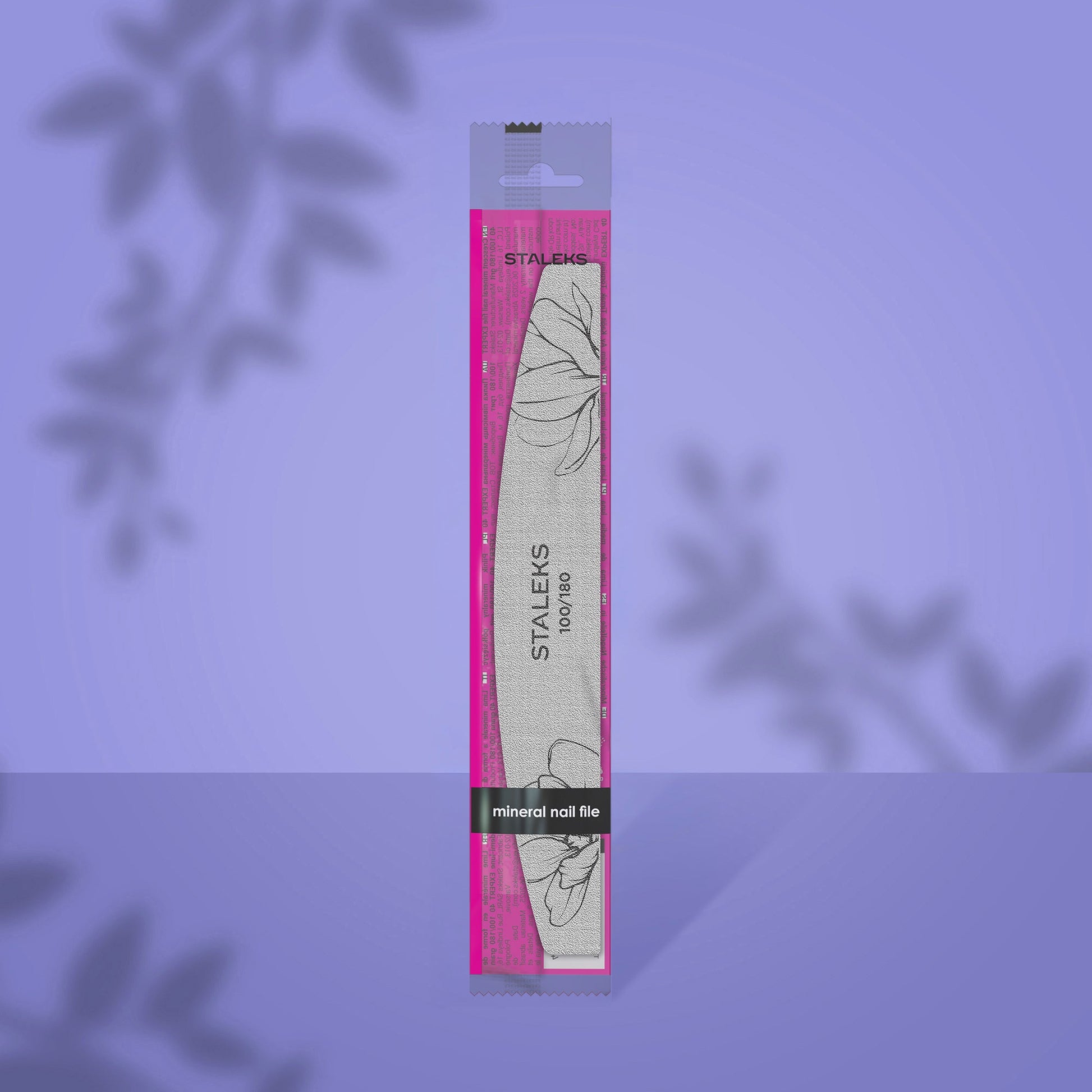 Lima mineral Staleks Expert 40 media luna grano 100/180 en su envase individual rosa