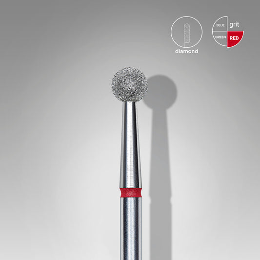 Staleks Fresa diamantada para piel "bola"  roja EXPERT diámetro 4 mm (divisible por 10)