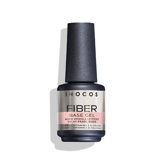 Inocos Esmalte Gel Fiber Base Cover Nude Pérola Lechoso, 15ml