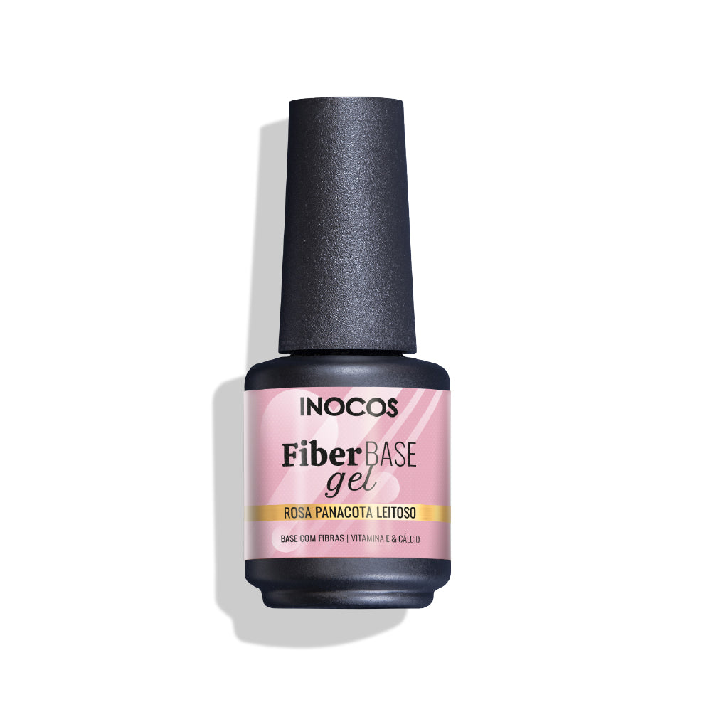 Inocos Esmalte Gel Fiber Base Cover Rosa Panacota Lechoso, 15ml