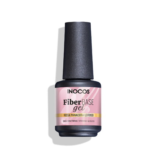 Inocos Esmalte Gel Fiber Base Cover Rosa Panacota Lechoso, 15ml