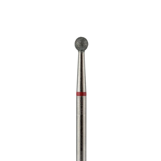 Fresa de diamante Vladmiva esférica roja de 1,0 mm, con banda roja de abrasividad suave