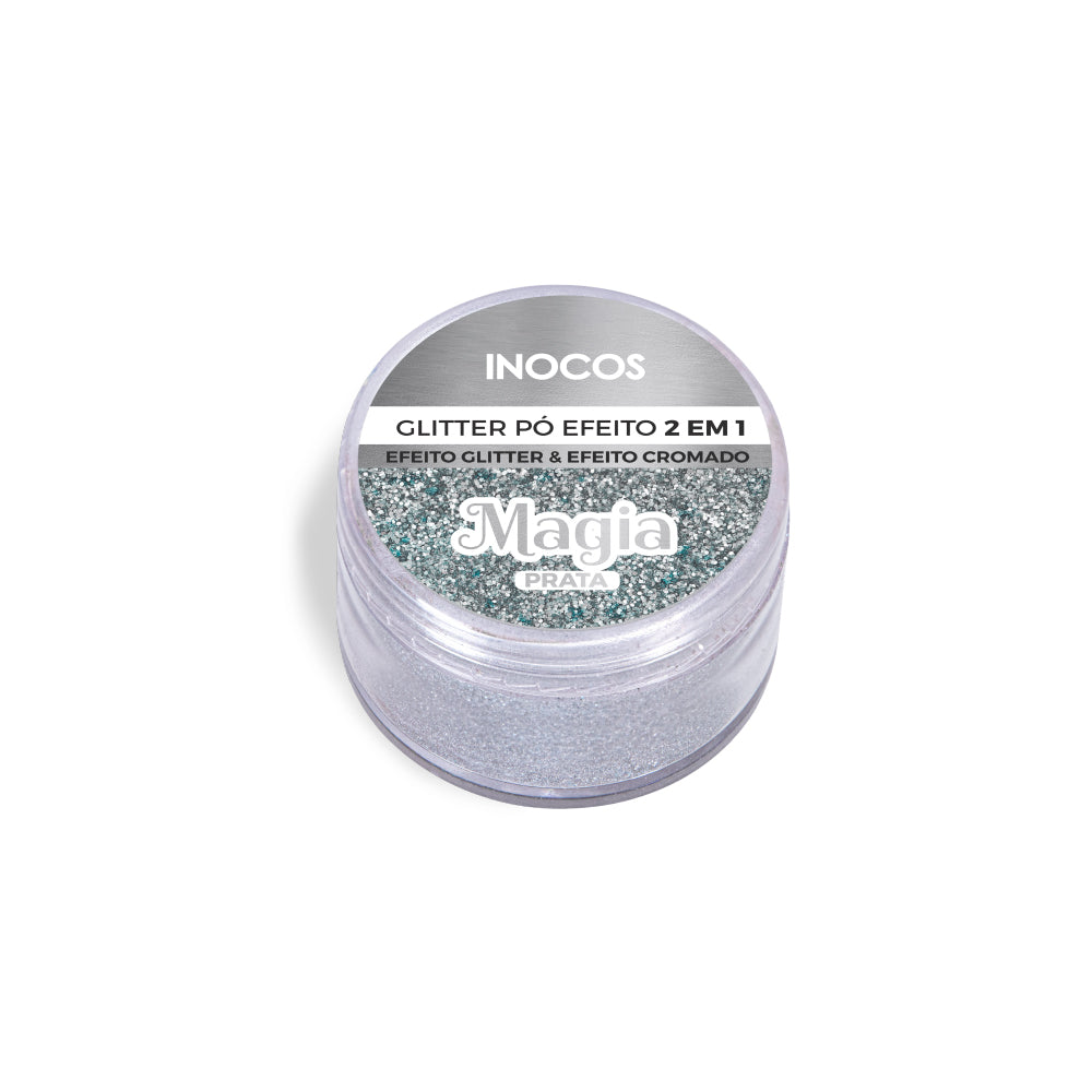 Inocos Polvo Glitter Magia Prata, 3g