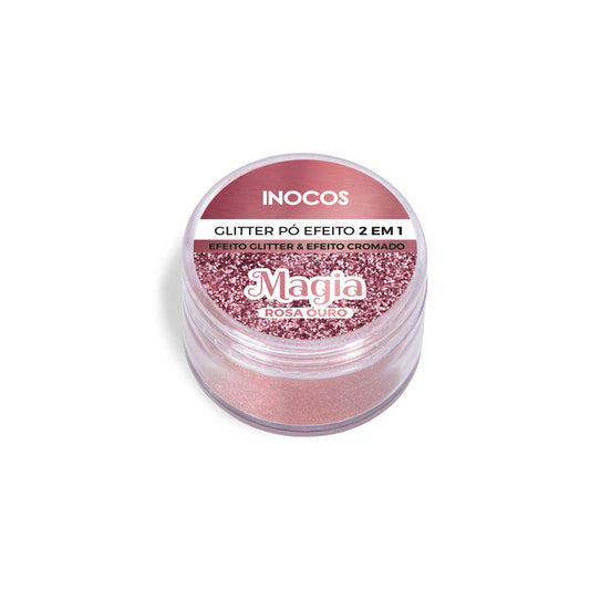 Inocos Polvo Glitter Magia Rosa Ouro, 3g