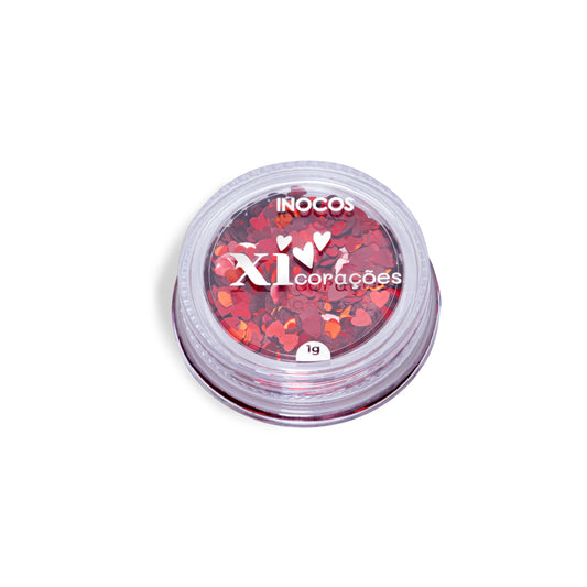 Inocos Glitter Xi-coração Vermelho, 1g