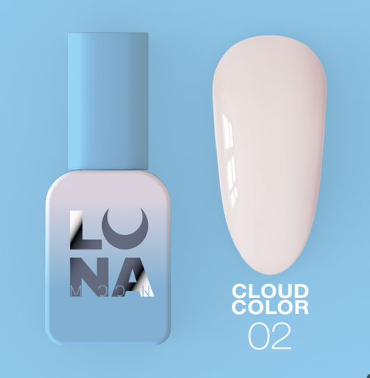 Esmalte semipermanente Luna Moon Cloud Color 02 8ml rosa nude claro con botella y muestra