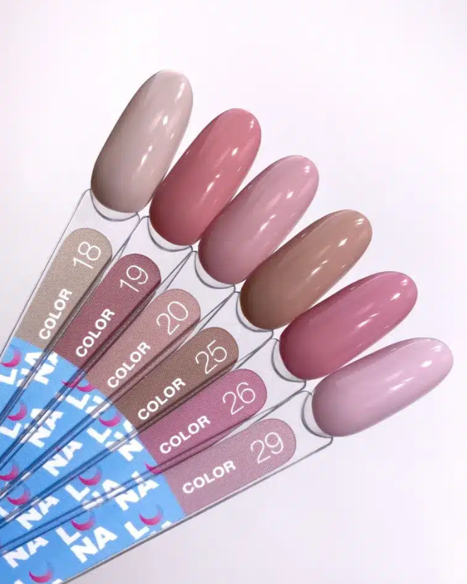 Muestrario Luna Moon Color 19 tono rosa malva dentro de la gama Cloud para manicura profesional