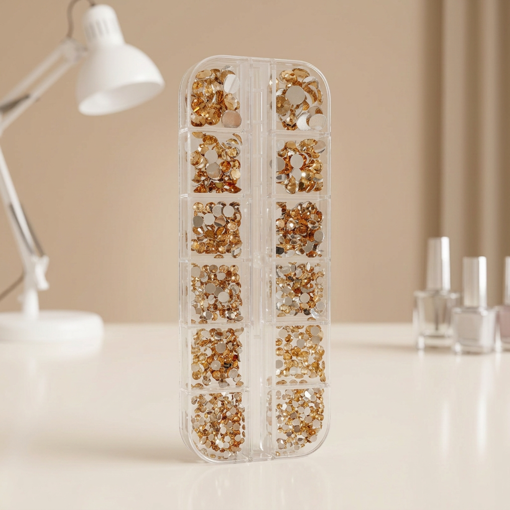Piedras decorativas con fondo profesional de salón de uñas