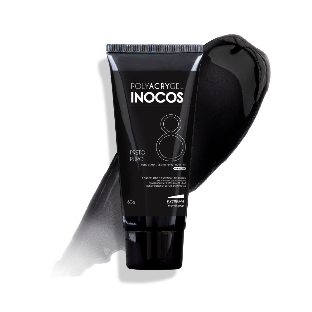 Inocos Polyacrygel Bisnaga 8 Preto Puro, 60g