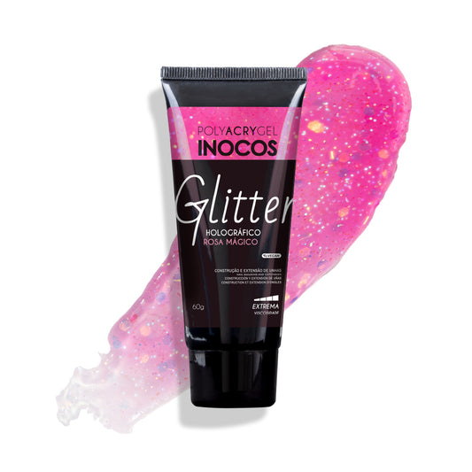 Inocos Polyacrygel Bisnaga Holog Rosa Mágico, 60g