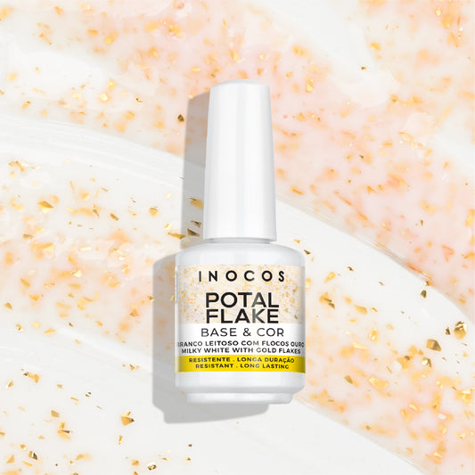 Inocos V. Gel Base Potal Blanco Lechoso Flocos Ouro, 15ml