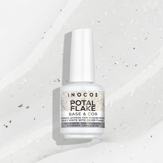 Inocos V. Gel Base Potal Blanco Lechoso Flocos Prata, 15ml