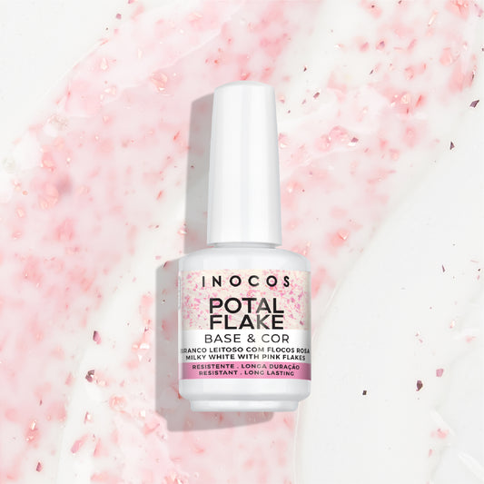 Inocos V. Gel Base Potal Blanco Lechoso Flocos Rosa, 15ml