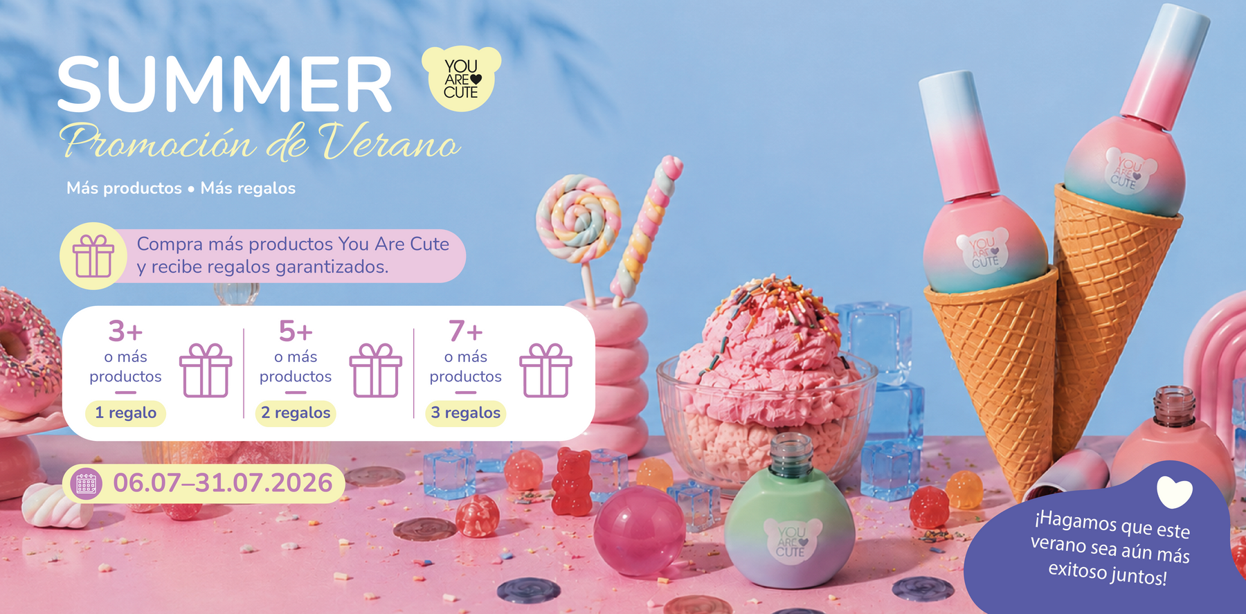 Promocion de verano You Are Cute con regalos por cantidad