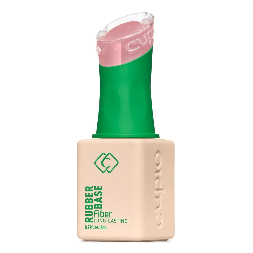 Frasco de Base Rubber Cupio Fiber Rose Complex de 8 ml con tapón verde