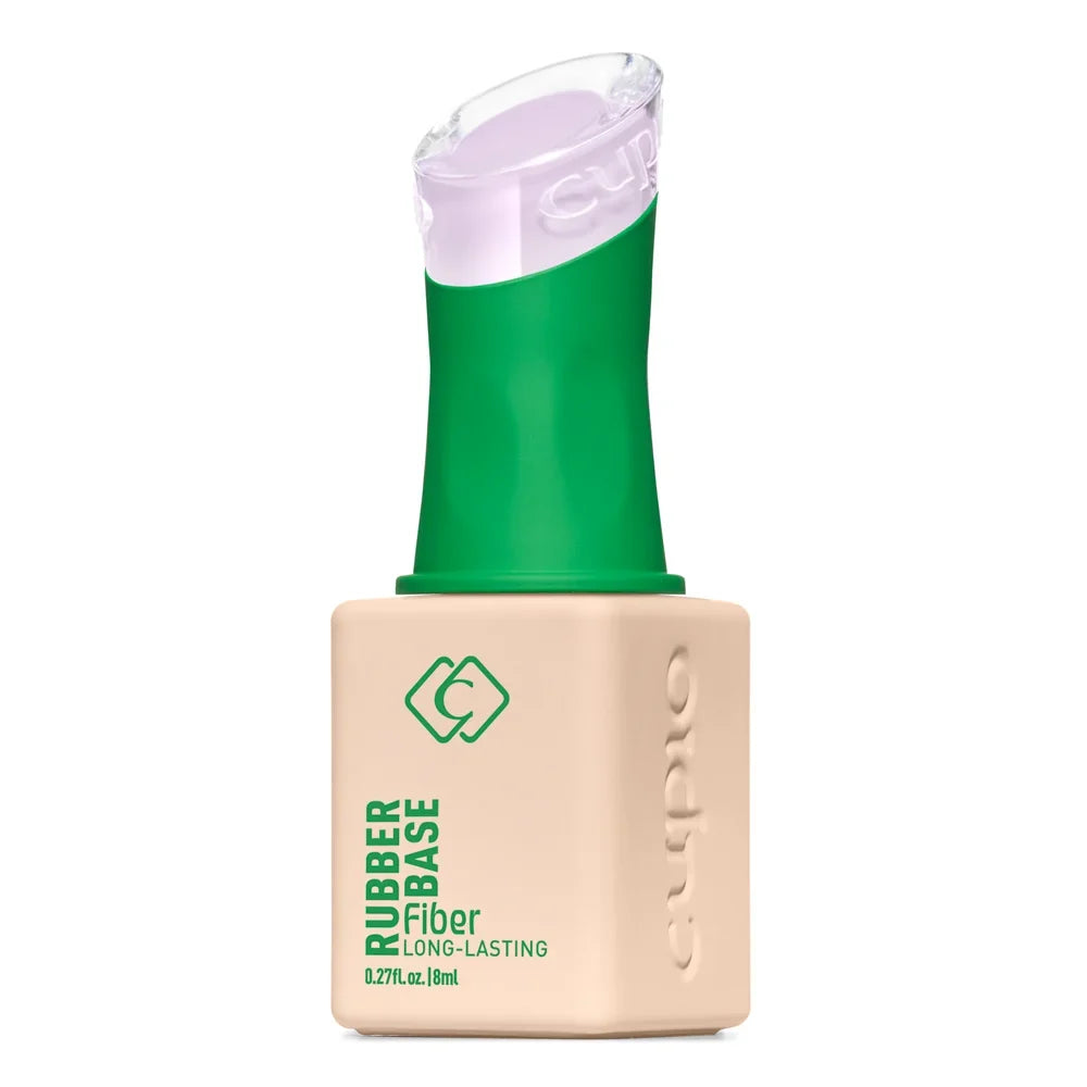 Frasco de Base Rubber Cupio Fiber Therapy Lilac de 8 ml con tapón verde