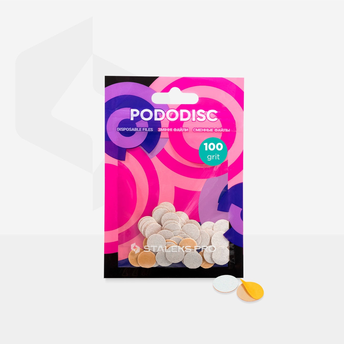 Staleks Limas desechables  adhesivas para PODODISCO EXPERT XS grano 100  (50 uds.)