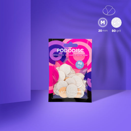 Staleks Limas desechables  adhesivas para PODODISCO EXPERT M grano 80  (50 uds.)