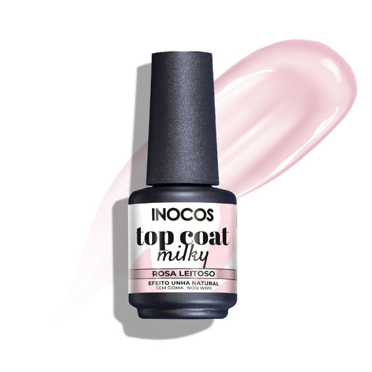 Inocos Esmalte Gel Top Coat Milky Rosa Lechoso, 15ml