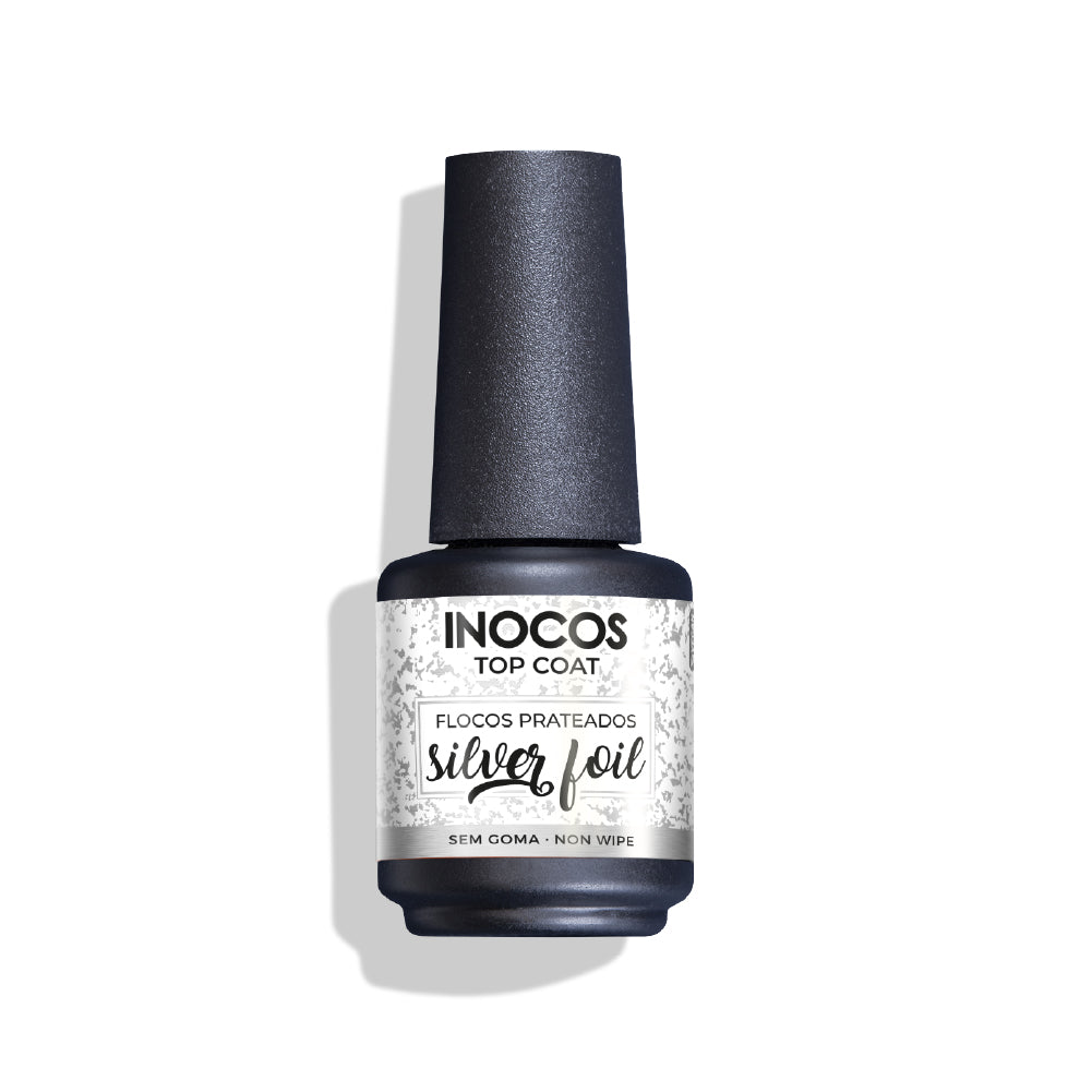 Inocos Esmalte Gel Top Coat Silver Foil, 15ml